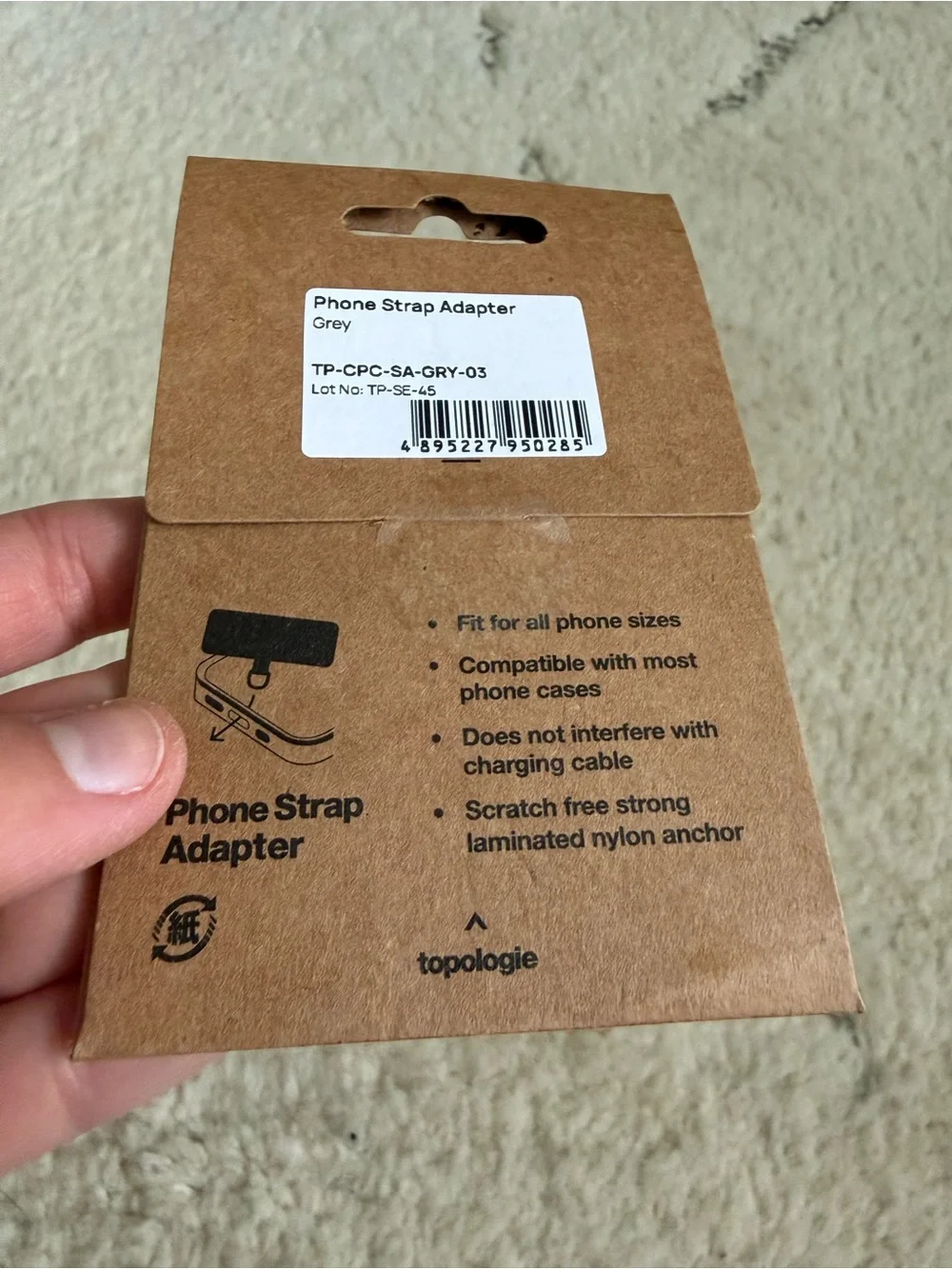Topologie Phone Strap Adapter - Gray